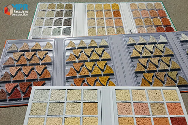 Nuanciers couleurs d'enduit des marque ParexLanko, PRB et Saint-Astier