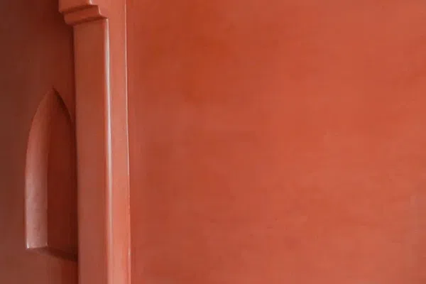 Mur en tadelakt rouge