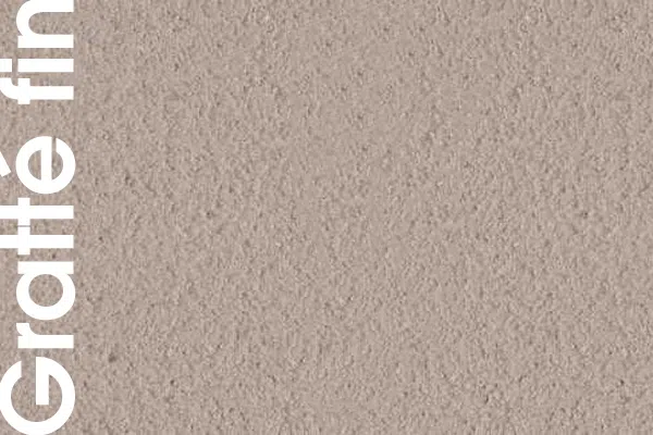 Aspect d'enduit à la chaux dit gratté fin